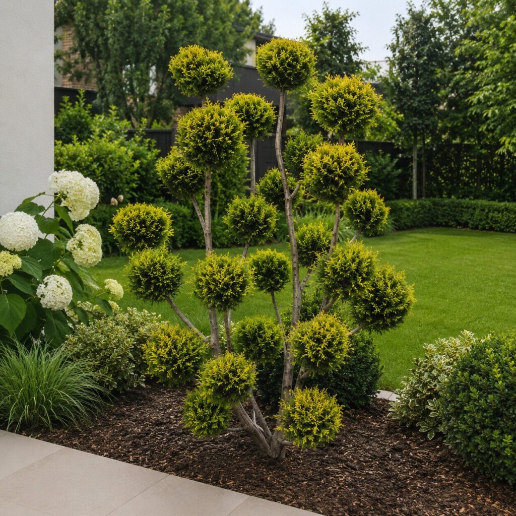 Pom-pon arany leylandi ciprus (Cupressocyparis leylandii 'Gold Rider')